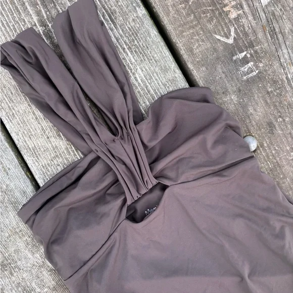 Massimo Dutti Dark Brown One-Piece Swimsuit - Picture 5 of 8